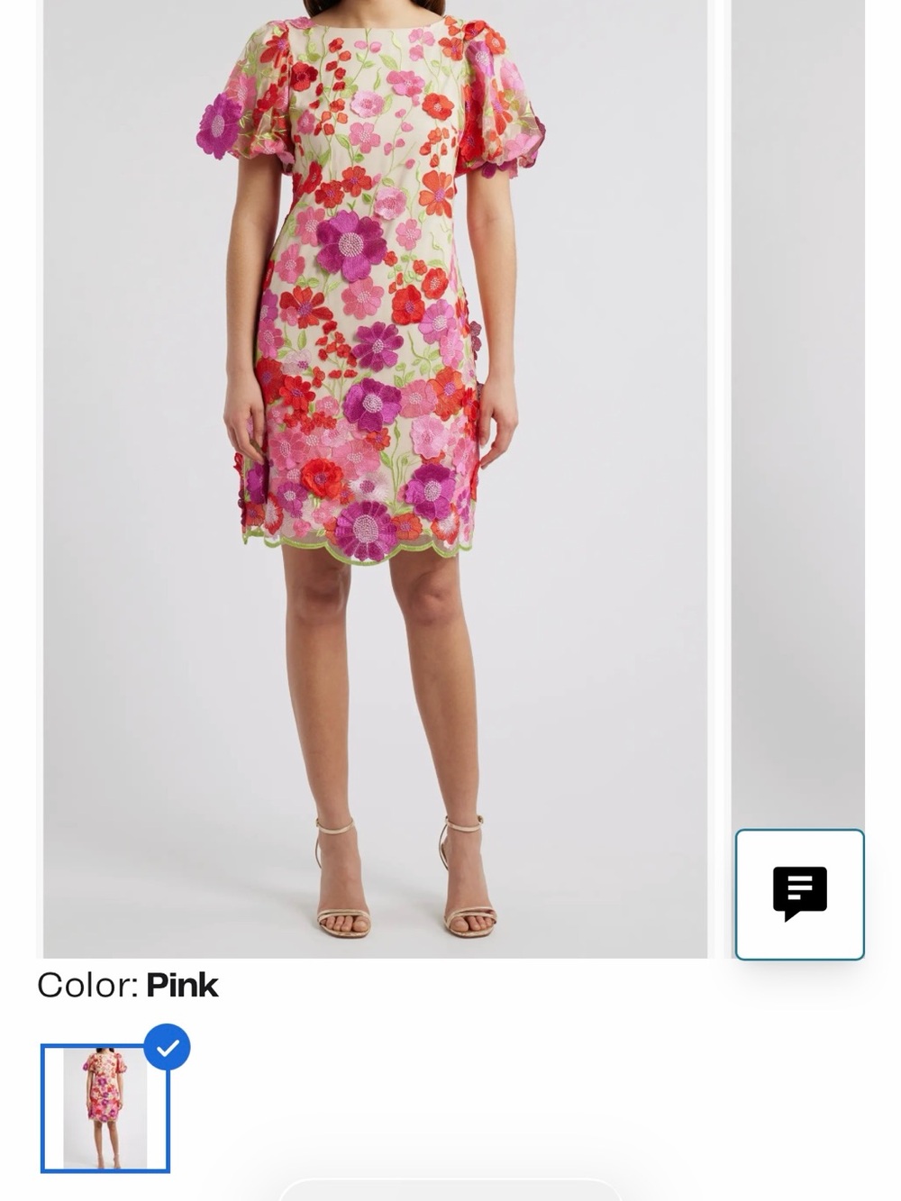 Eliza J Pink Floral Appliqué Shift Dress